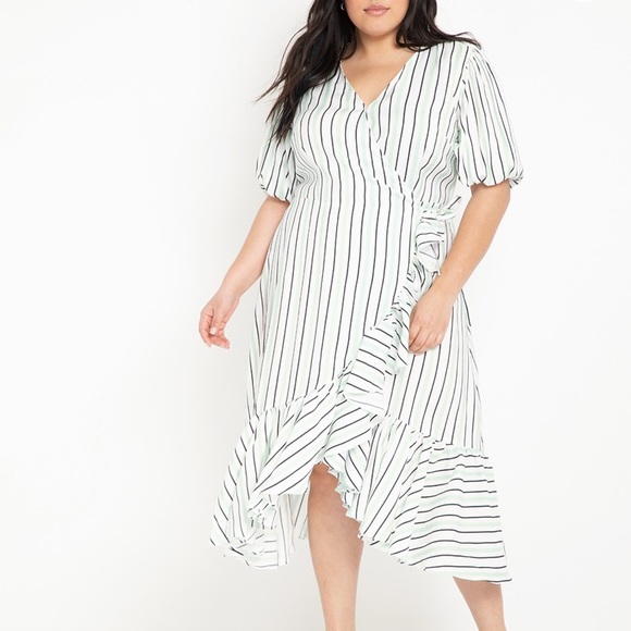 Nwt Eloquii printed wrap dress